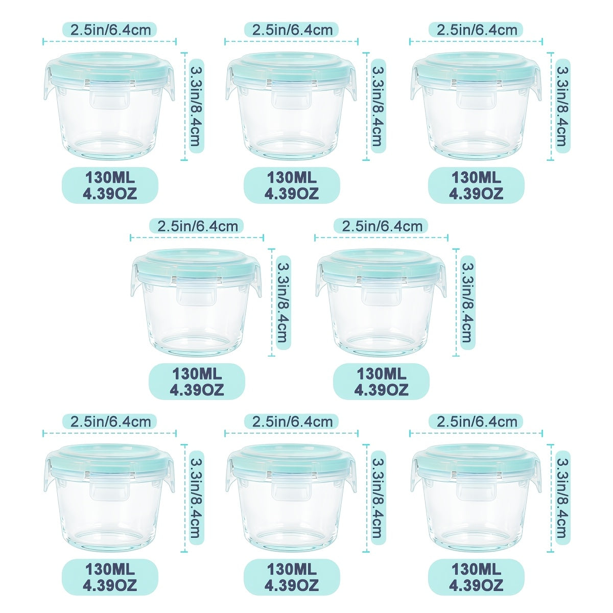 16pcs (8 Lids And 8 Containers) Sealed Glass Food Storage Containers, Lunch Boxes, Microwave Ovens, Ovens - Perfect for Salads, Fruits, Vegetables, And Sandwiches, Lunch Boxes | Sealed Storage | Durable Glass, Food Storage Containers