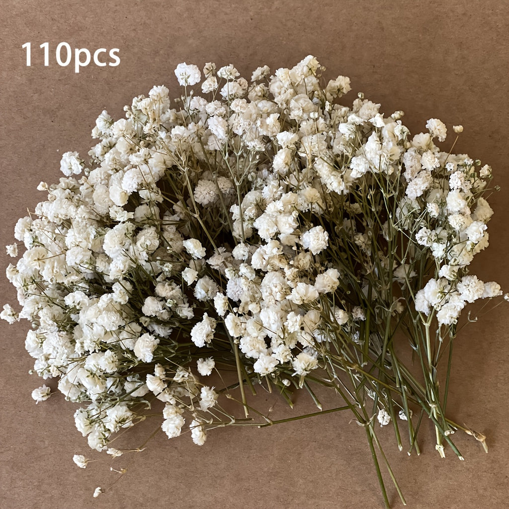 110pcs White Mini Dried Baby'S Breath Bouquet | Pampas Grass, Perfect for Arrangements, Greeting Cards, Weddings, Home & Office Decor