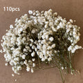 White Mini Dried Baby's Breath Flowers, 110-Piece Floral Decor Set for Wedding Arrangements, Greeting Card Crafts, Home and Office Styling