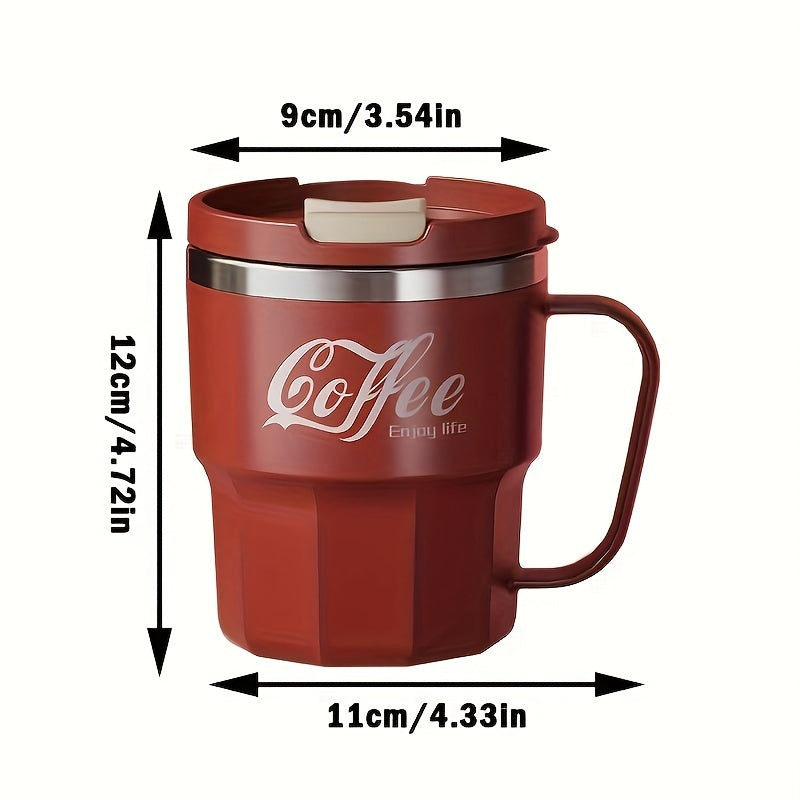 Double Insulated Stainless Coffee Mug with Lid - Reusable Cup, & Color Options, Dishwasher Travel-Friendly for Coffee & Tea - Perfect Gift for Holidays, Office, Camping (Ideal for hot