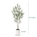 Potted Artificial Olive Tree with Beige Planter, Multi-Trunk Faux Greenery and Realistic Olive Fruits for Living Room and Office Mediterranean Decor