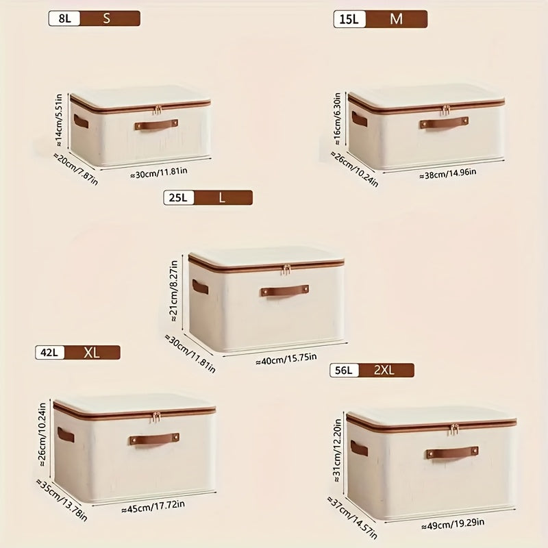 2-Pack Foldable Storage Bins with Lids - Large Capacity, Space-Saving Organizer for Clothes, Blankets, Books, Under-Bed Storage