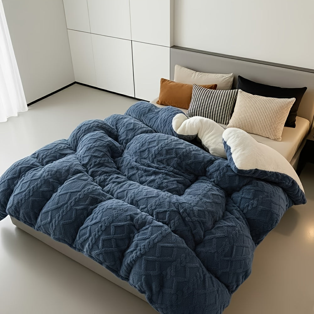 A Piece Of High-quality Thickened Velvet Blanket, Soft100% Superfine Fiber Filling, Light Beige Soft Polyester Fabric, Suitable for Bedrooms And Hotel Rooms(Pillowcases Are Not Included), Winter Warmth Blanket, Soft And Thick Blanket