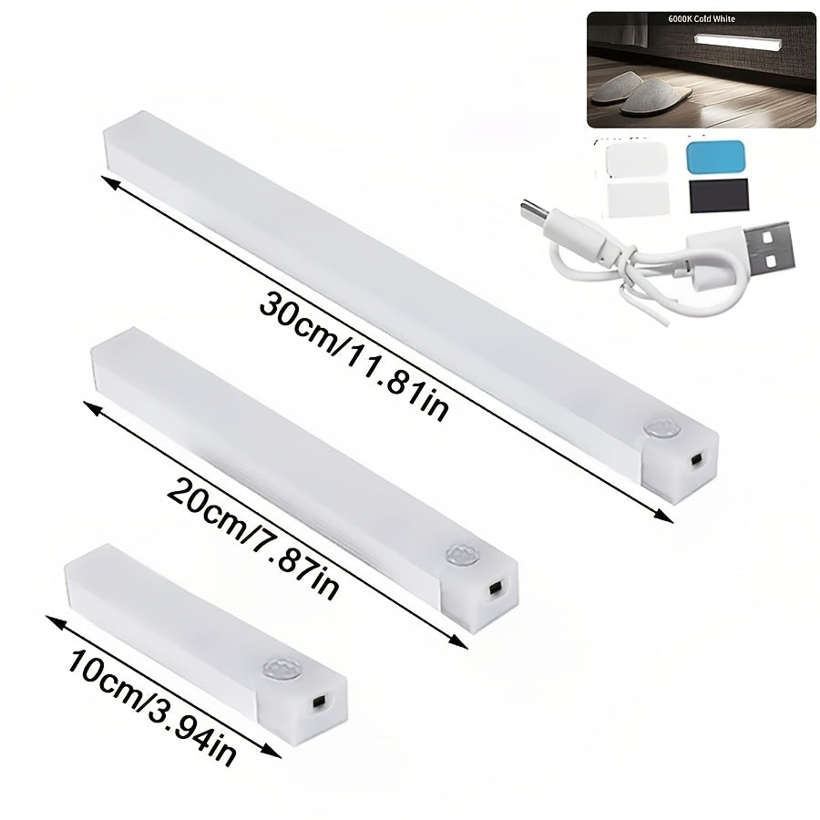 12-Pack Motion Sensor Under Cabinet Lights, USB Rechargeable Wireless LED Closet Lights, 3 Modes, Stick-On Night Lights for Kitchen, Bedroom, Stairs, Wardrobe, Pantry