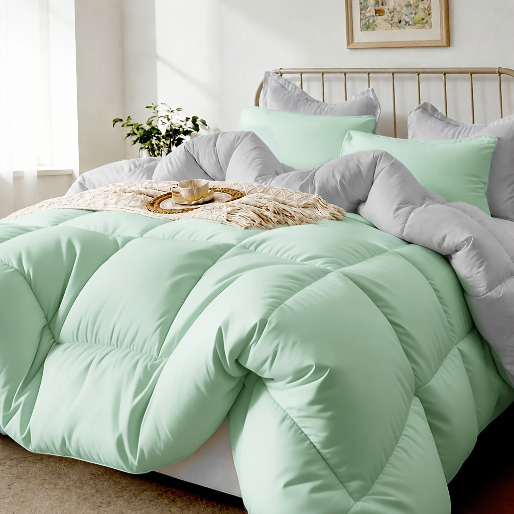 2/3pcs Solid-color Diamond-quilted Comforter Set. Easy Clean, Fabric Soft Breathable. Includes 1 Comforter, 1/2 Pillow Shams. Fits All Bed Sizes Matches Various Bedroom Decor. Suitable for All Seasons Ideal As A Gift, Include Random Color