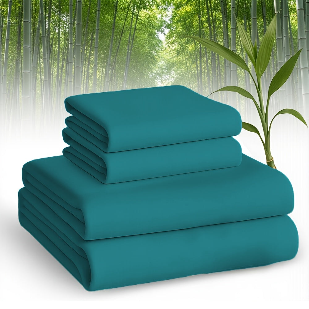 [2000TC Bamboo Sheet Set]Cooling Bamboo Bed Sheet Set - Ultra Soft And Comfortable Summer Queen Size Sheet Set-Deep Pocket Fits Up to 16"-Twin/Full/Queen/King-Fit for Hot Sleepers - Bamboo Kid's Sheet with 2 Pillowcases-All-Season Comfort-Best Gifts