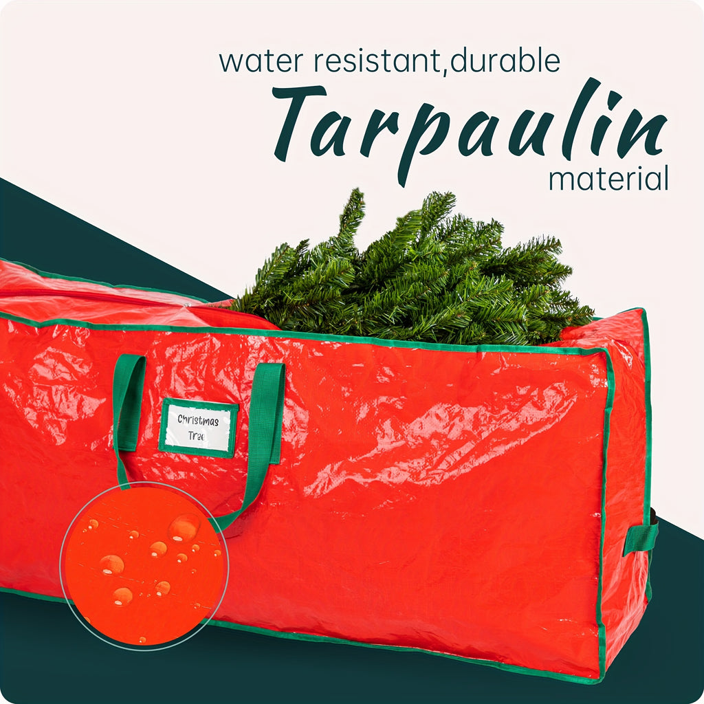 7.5ft Christmas Tree Storage Bag - Durable Heavy Duty Extra Large Artificial Xmas Holiday Tree Bag with Reinforced Handles And Dual Zippers Wide Opening - Red, Tree Storage