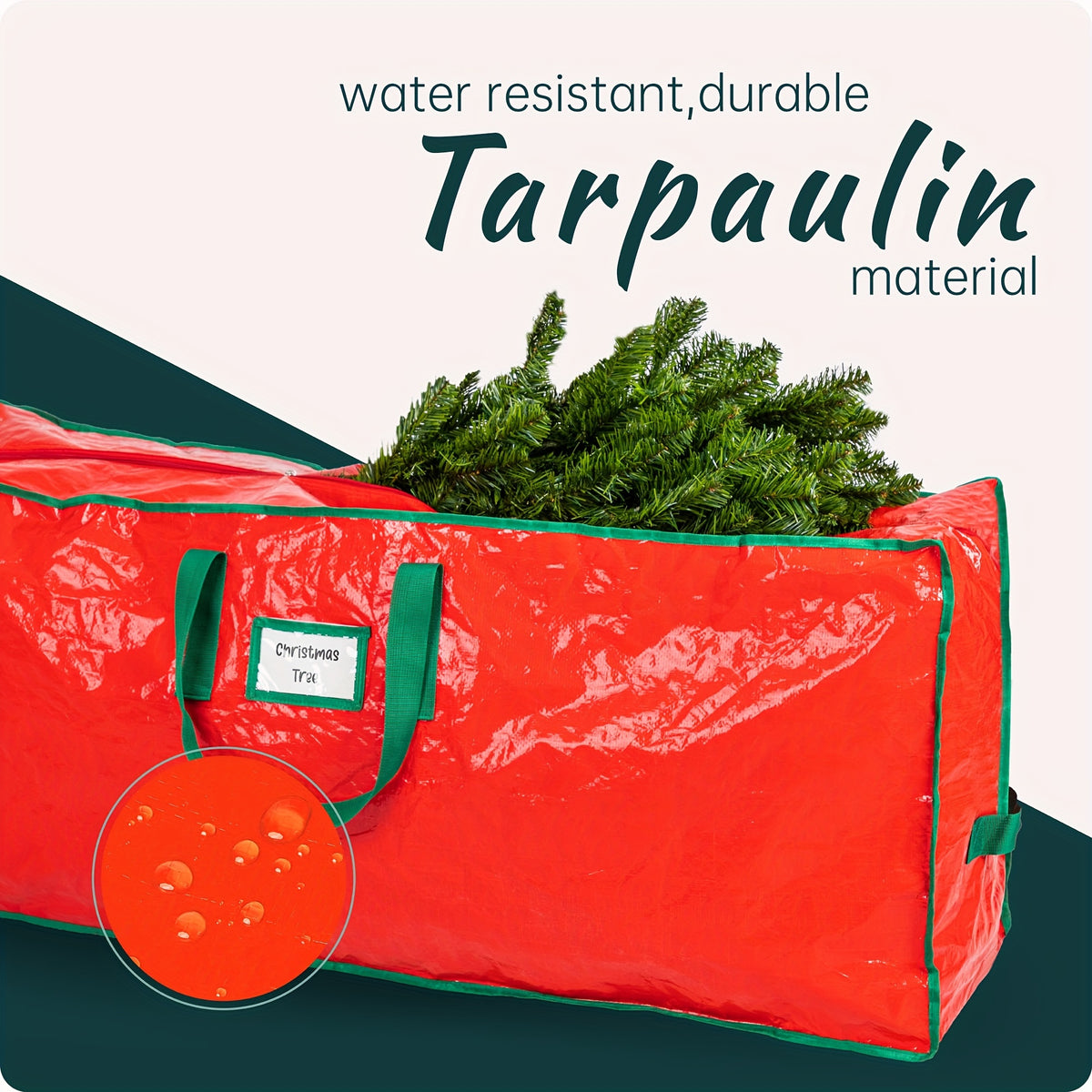 7.5ft Christmas Tree Storage Bag - Durable Heavy Duty Extra Large Artificial Xmas Holiday Tree Bag with Reinforced Handles And Dual Zippers Wide Opening - Red, Tree Storage