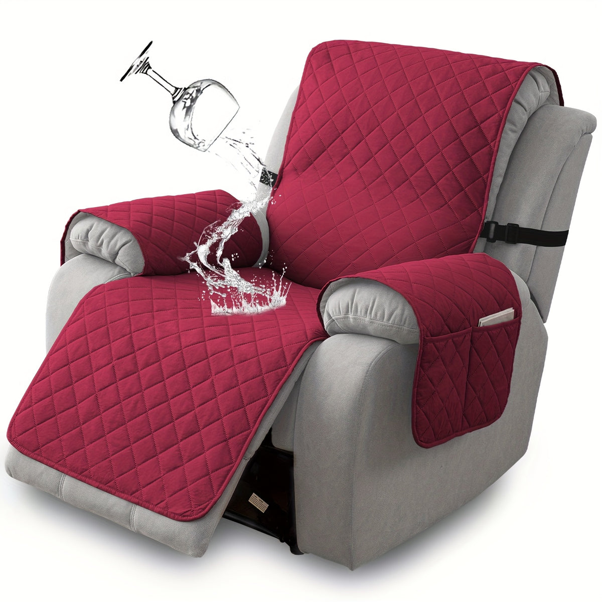 1pc 100% Non-Slip Recliner Chair Cover Sofa Slipcover, Pet Cover For Large Recliner With Elastic Straps, Washable Chair Seat Cover Recliner Chair Furniture Protector, Recliner Compatible, Valentine'S Day Home Decorations