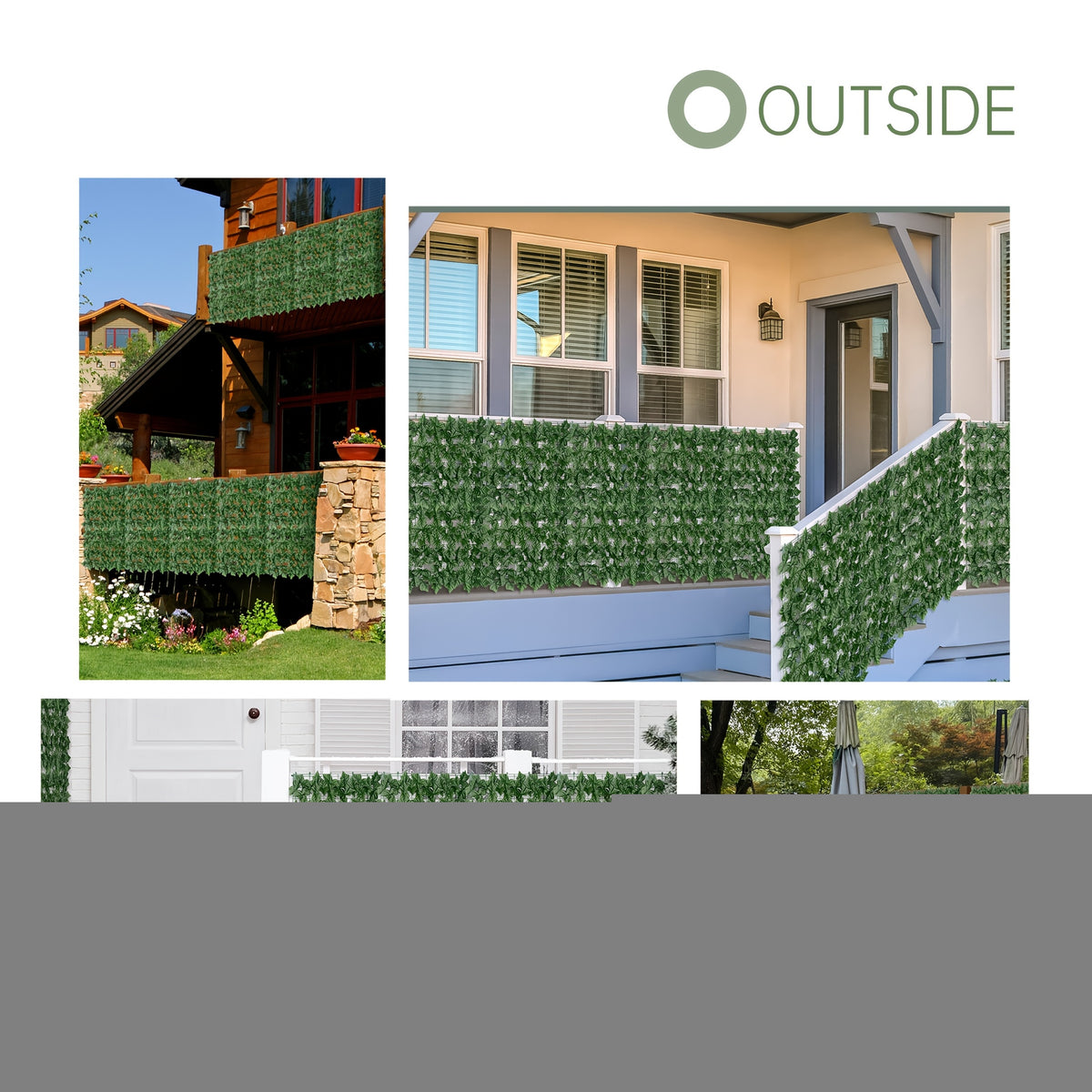 60X120in Artificial Ivy Privacy Fence Screen: Realistic UV-Anti Faux Ivy Hedge Panel, Indoor And Outdoor Decor for Patio, Garden, Balcony, And Fence Cover