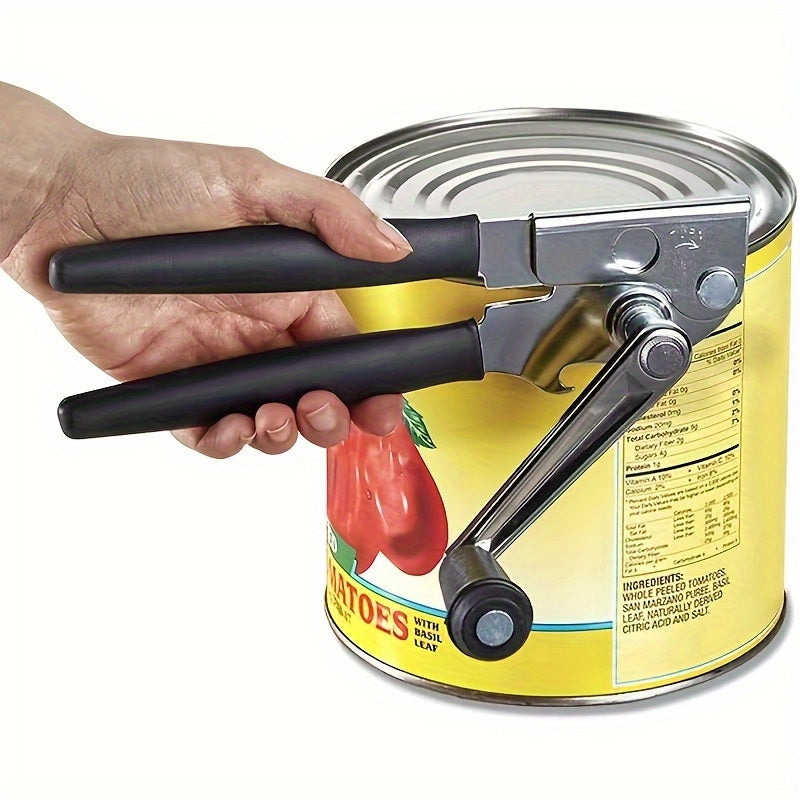 1pc, Manual Can Opener, Heavy-Duty Can Opener, Metal Structure with Extra Long Comfortable Handle, Easy-to-Use for large Knob, Suitable for Large Cans, for large Handheld Design