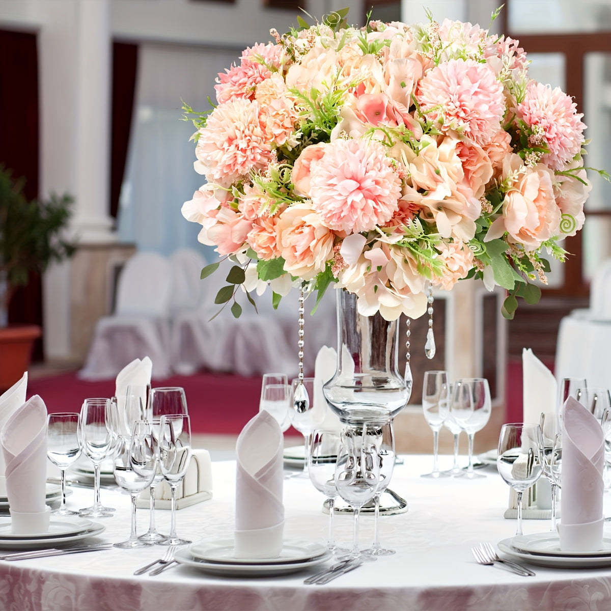 12 Bundles Peonies Artificial Flowers Artificial Peonies Flowers Faux Peony Fake Peony Hydrangea Bouquet for Wedding Table Centerpiece Floral Vase Decor