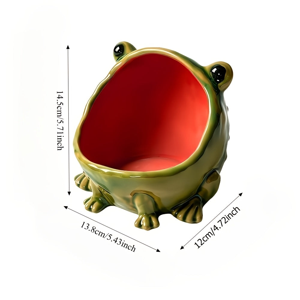 Frog Statue Storage Tray, Entrance Key Holder, Frog Statue Desktop Decoration, Creative Animal Sculpture Storage Basket Tray, Decorative Key Candy, Cute Housewarming Gift (Non-Food Contact)