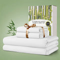 Bamboo Sheets 4 Piece Set with 18–24 Inch Extra Deep Pocket, Smooth Cooling-Style Bedding in Twelve Colors for Twin Full Queen and King Beds