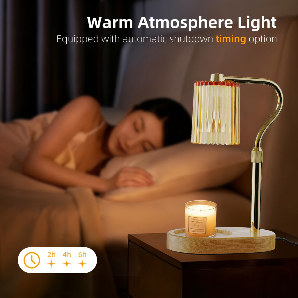 Crystal Lampshade Candle Warmer, Candle Melting Lamp, Lamp with Timer, Height Adjustable, Light Adjustable Heater for Canned Candles, Perfect Birthday Gift for Women, Mother's Day Gift, Suitable for Bedrooms, Living Rooms.No Bulbs Included.