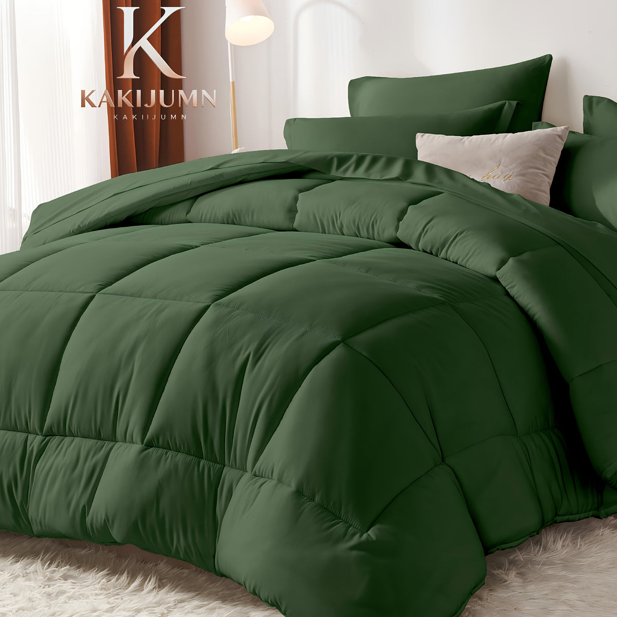 5/7pcs Luxurious Checkered Comforter Sets Queen-Breathable Comforter-Ultra-Soft Fluffy Fiber Filling, Warmth For All Seasons-Bed In A Bag With Comforter, Flat Sheet, Fitted Sheet, Pillowcases, And Pillowshams, Thick Comforter Set, Family Gift Set