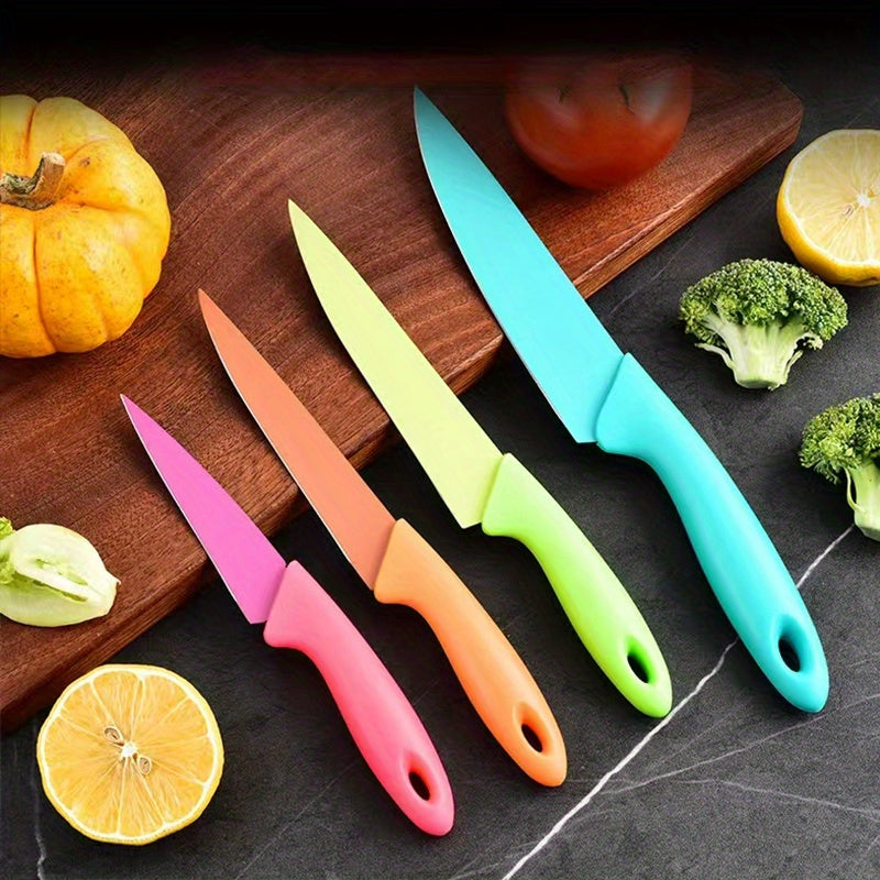 4pcs Ultra Sharp Kitchen Knives | 3 Inch Peeling Knife, Fruit and Vegetable Knife, German Steel Blade, PP Plastic Handle