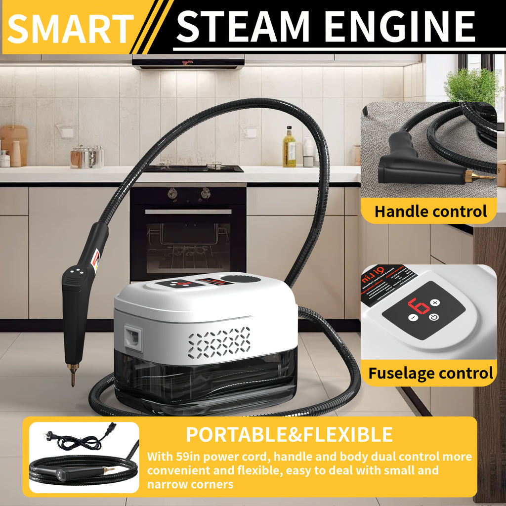 Household High Pressure Steam Cleaner, Steam Cleaner Handheld, High Temperature Carpet Cleaner, Handle Gear Switch Adjustment, LCD Display, 40.58oz Water Tank Capacity, Suitable for Kitchen Fumes, Sofas, Easter Gifts,