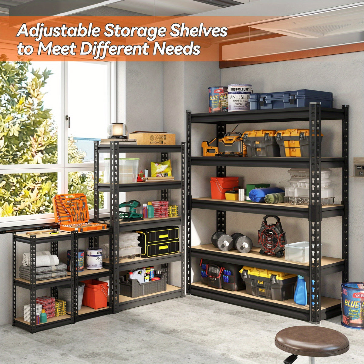 500 Lb/ 2000 Lb Kitchen Shelves, Utility Storage Racks, Heavy Duty 3/5 Tier Metal Shelving Units, 29.5" H X 15.7" W X 15.7" D, 60" H X 28" W X 12" D, 72" H X 35.5" W X 15.8" D, Food Service Shelf Dividers, Standing Shelf