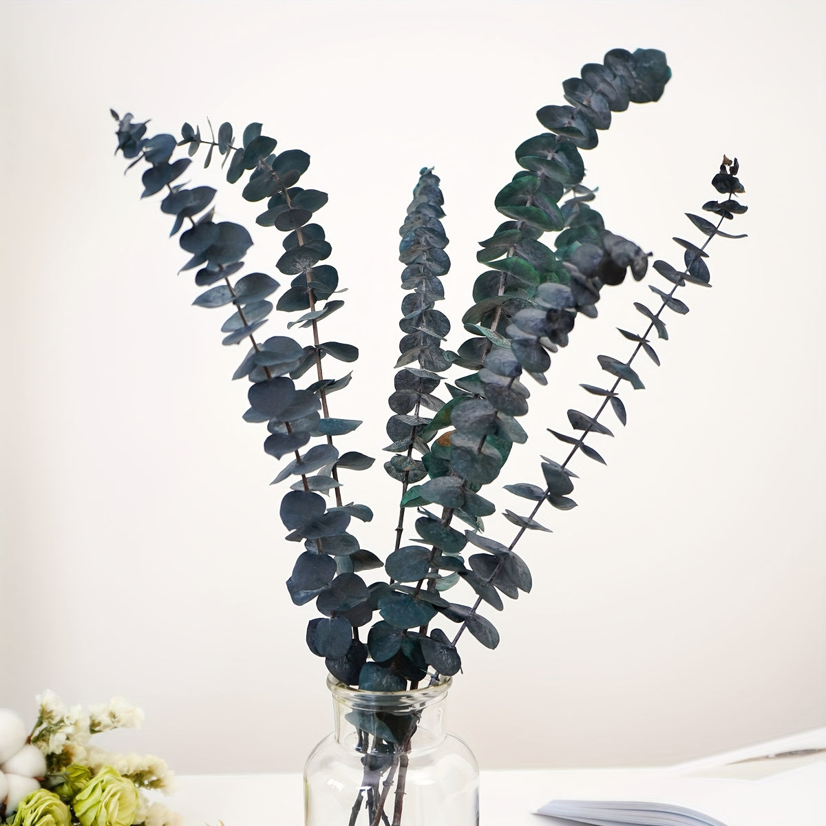 60+ Pcs Dried Preserved Eucalyptus Stems & Purple Lavender Flowers for Shower, 17'' Hanging Silver Dollar Eucalyptus Leaves Stems, Fragrance Home Bathroom Decor