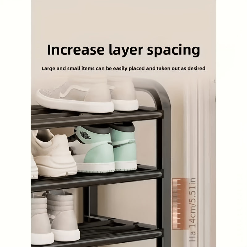 Space-Saving 5-Tier Shoe Rack, Durable, Narrow Design, Multi-Layer Craftsmanship, No Wood, Floor Mount, with Electricity-Free Use for Entryway And Dorm Storage, Living Room Compatible, Shoe Racks, Shoe Storage Organizer, Shelf