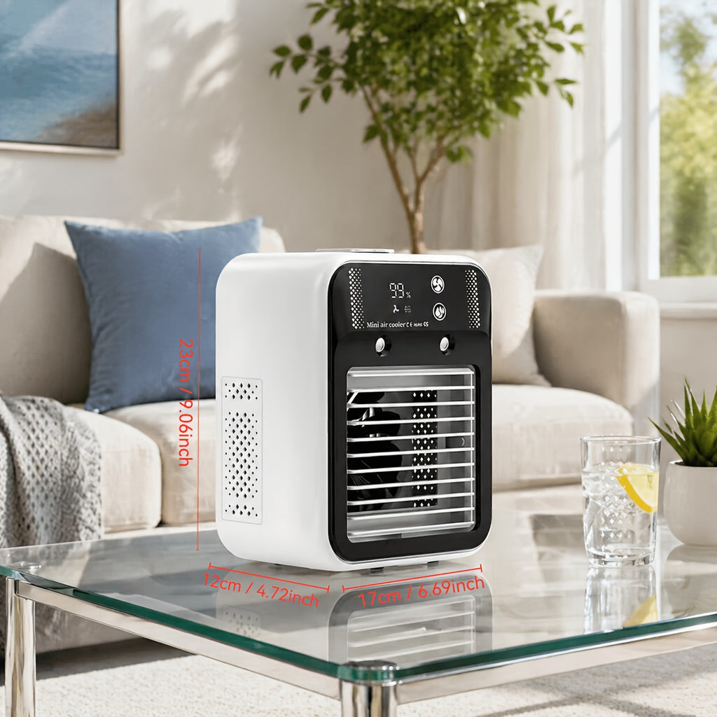 Portable Spray Fan, USB Personal Electric Fan, 3-speed Adjustable Wind Speed, Indoor And Outdoor, With Humidification Function, Ambient LED Light, Compact Design Suitable For Office, Home, Camping