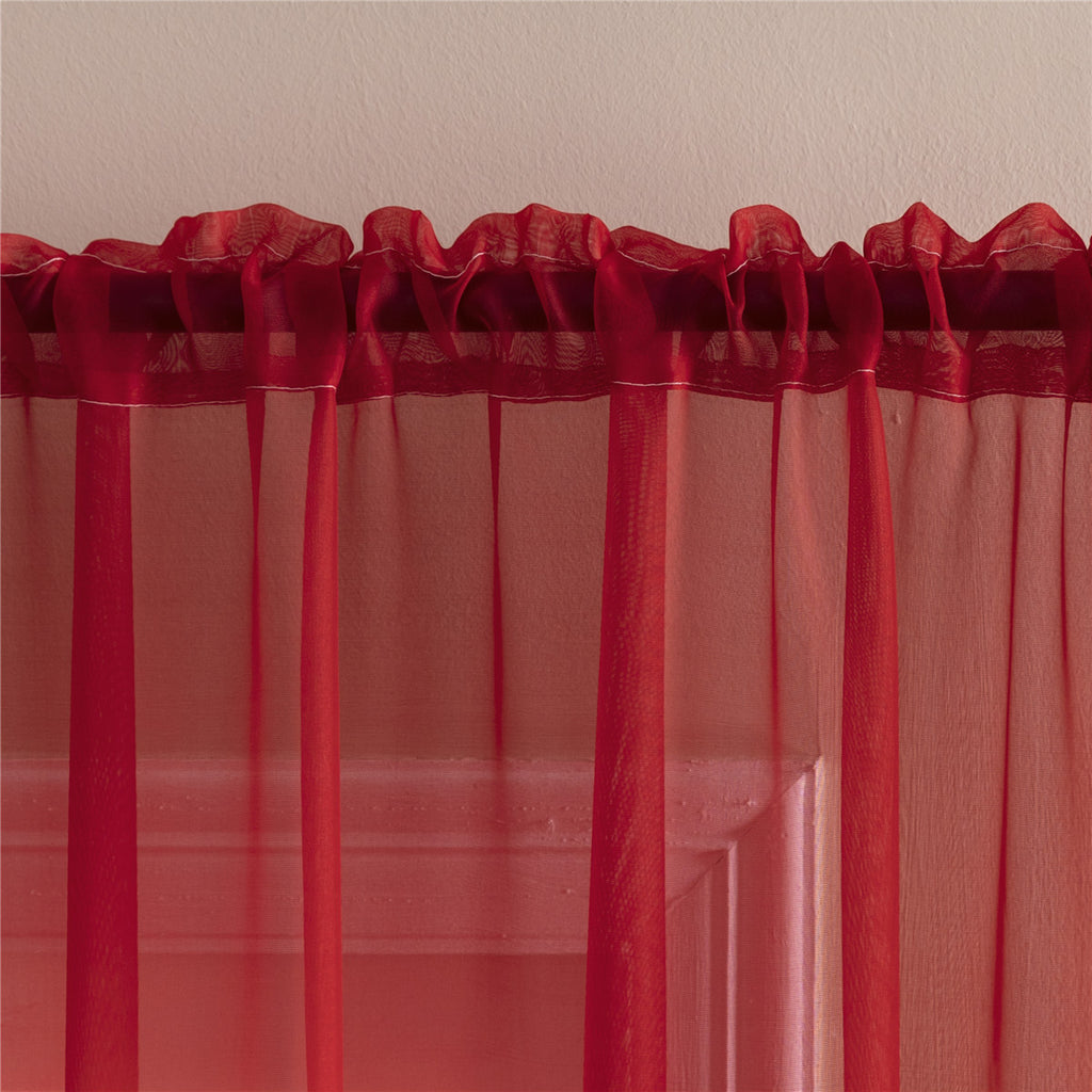 Rod Pocket Sheer Curtains, 2 Polyester Light-Filtering Window Panels in Multiple Colors and Sizes for Living Room Bedroom and Dining Room Decor