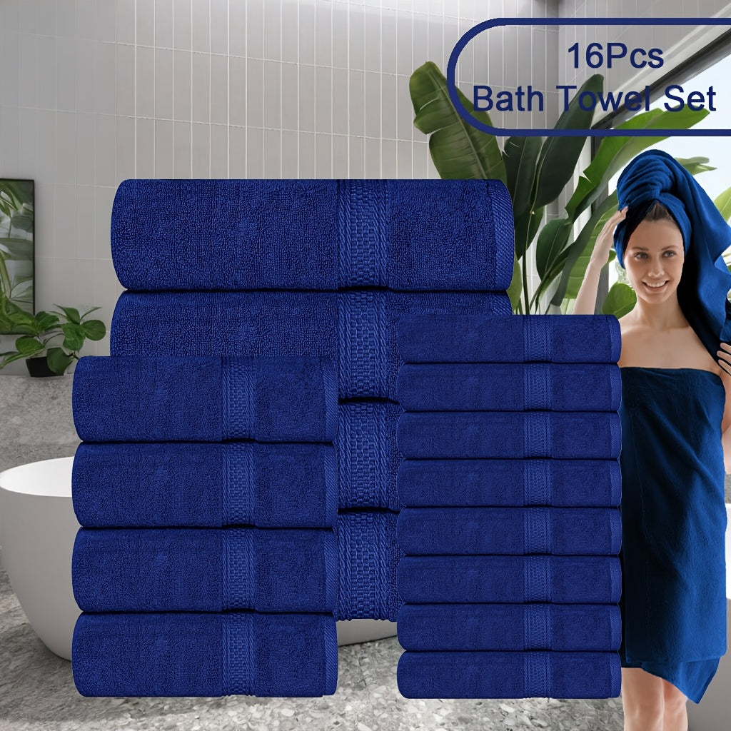 UToPantica 16pcs/8pcs Luxurious Soft Towel Set | 2/4 Bath Towels, 2/4 Hand Towels, 4/8 Washcloths Luxurious, Soft, Skin Friendly, Good Water Absorption, Quick Drying, Thickened Bathing Towel, Suitable For Home, Hotel, Travel, Fitness, Beauty SPA