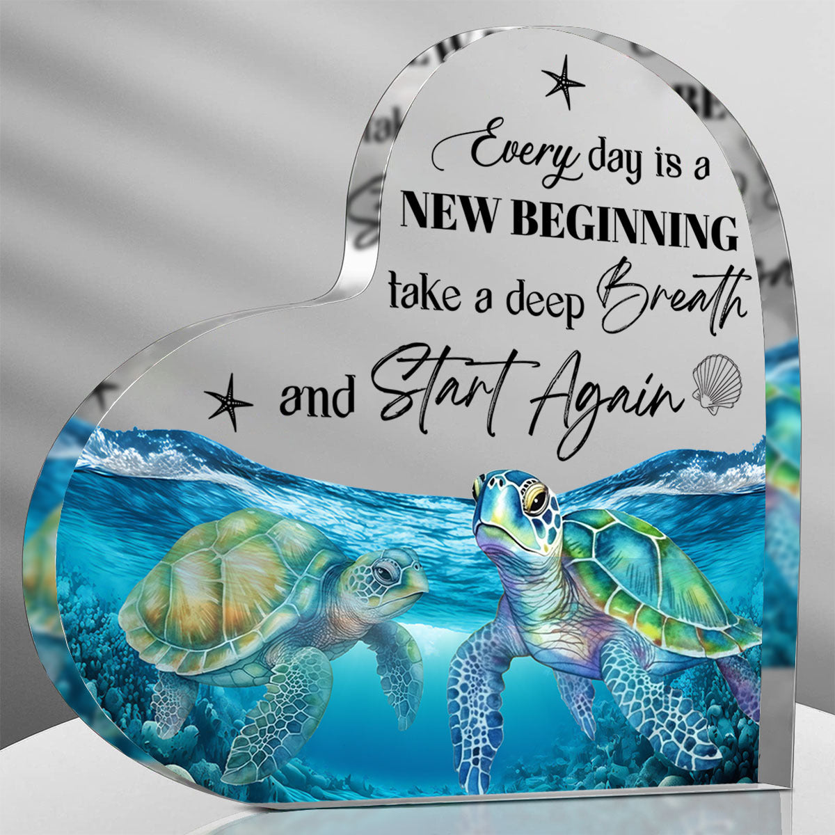 1pc, Blue Sea Creatures Acrylic Desktop Decoration - Perfect Birthday Or Exchange Gift For Bedroom, Kitchen, Living Room, Or Office Decor - Unique Sea Turtle Design