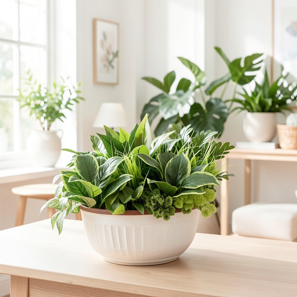 9pcs UV Protected Artificial Boxwood Fake Stems Outdoor Faux Plastic Greenery for Indoor Outdoor Hanging Garden Porch Window Box Home Wedding Farmhouse Decor