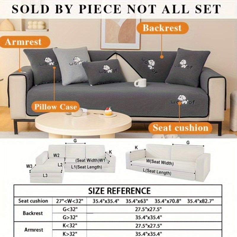 1pc Sherpa Couch Protector, Enhanced Sofa Cover, Suitable for Pets, a Favorite Among Pets, Thick Plush Sofa Shield, Non-Slip Plush Sofa Cover, Furniture Protection Cover, Home Decor for Bedroom, Office, And Living Room