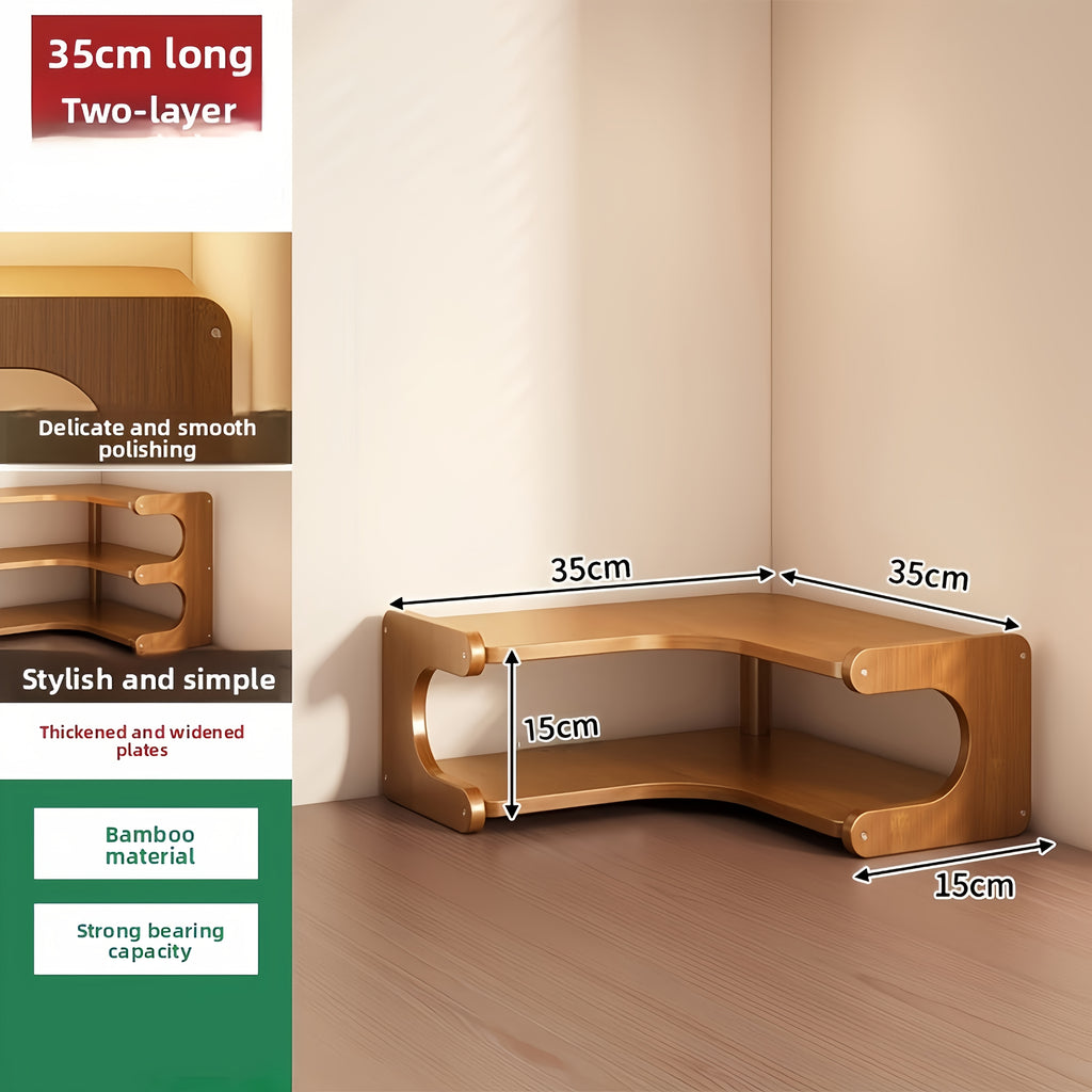 Corner Desk Shelf Organizer, 2 or 3 Tier Space-Saving Desktop Storage for Books, Stationery, Plants and Decor in Home Office, Bedroom and Living Room