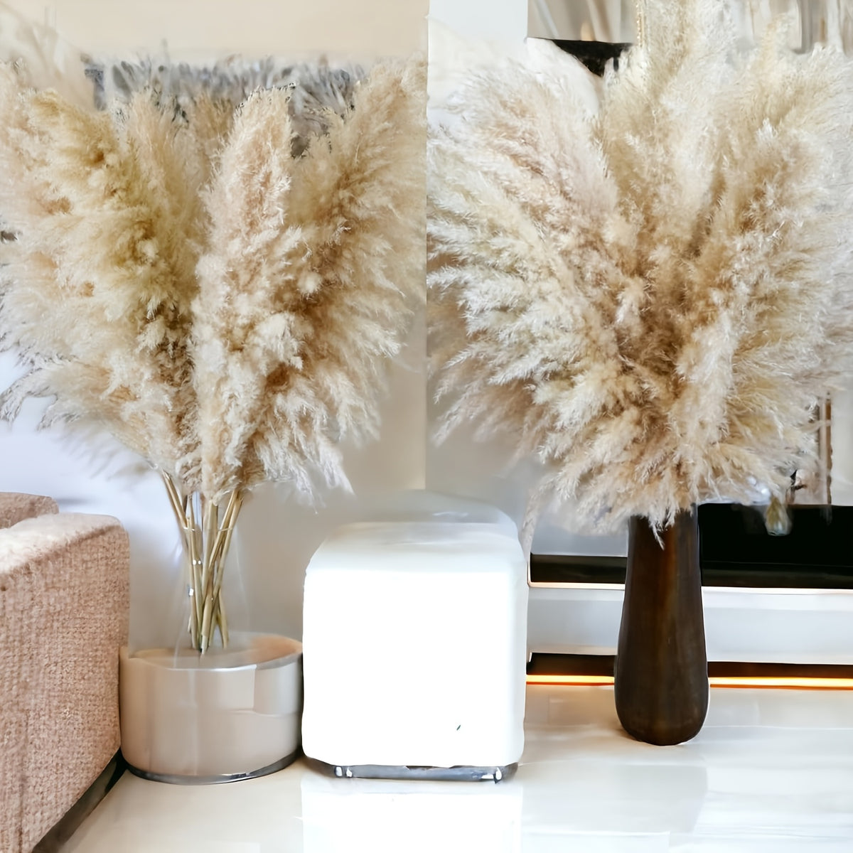 40" Inch 30 Stems Natural Pampas Grass Decor Tall, Pampas Grass, Tall Pampas Grass for Wedding, Party, Farmhouse, Boho Home Decor