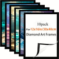 Magnetic Diamond Painting Frames, 10-Pack 12 x 16 Inch Self-Adhesive PVC Art Display Holders for Photos, Posters, Walls and Windows, Home Gallery Decor