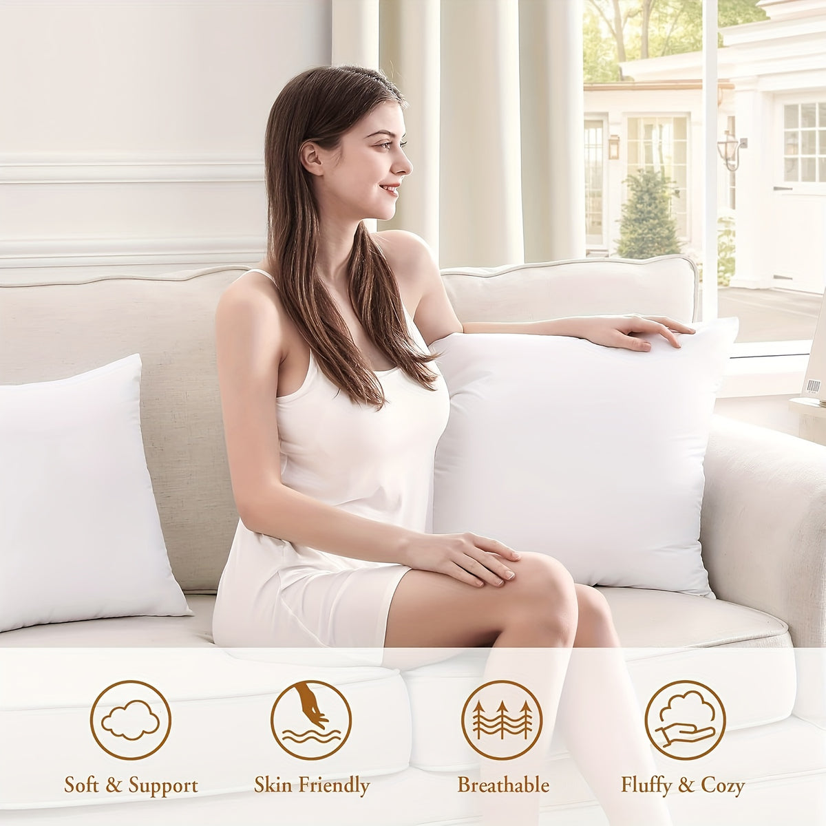 1/3/4/5pcs High-quality Throw Pillow Insert - Soft And Fluffy Square Pillow, Washable Pillow Core, Suitable for Sofas, Beds And Holiday Decorations, with A Zipper Closure. Sofa Pillow, Garden Decoration, Christmas Decoration, Perfect Holiday Gift