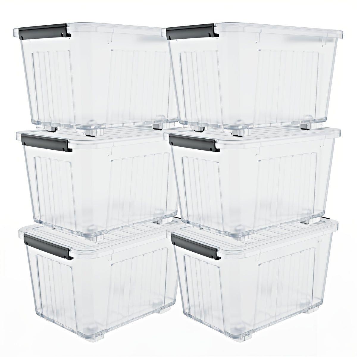 4/6 Pack of Storage Boxes with Lids And Wheels, 72 And 97 Quarts Capacity, Ideal for Storing Various Household Items, Stackable, Available in Three Colors