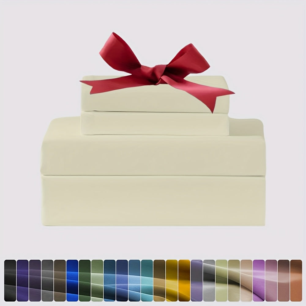 3/4pcs Ultra-Soft Microfiber Queen Size Cool Sheet Set - Hypoallergenic, Breathable with (14" - 17") Deep Pocket, Shrink & Fade Resistant - Includes Flat Sheet, Fitted Sheet, And 1/2 Pillowcases - Ideal for Queen & King Sizes - Gifts, Random Color