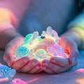 Glow in the Dark Turtle Figurines, 30 Mini Colorful Resin Statues for Ocean Party Decorations, Fairy Gardens, DIY Crafts and Scavenger Hunts