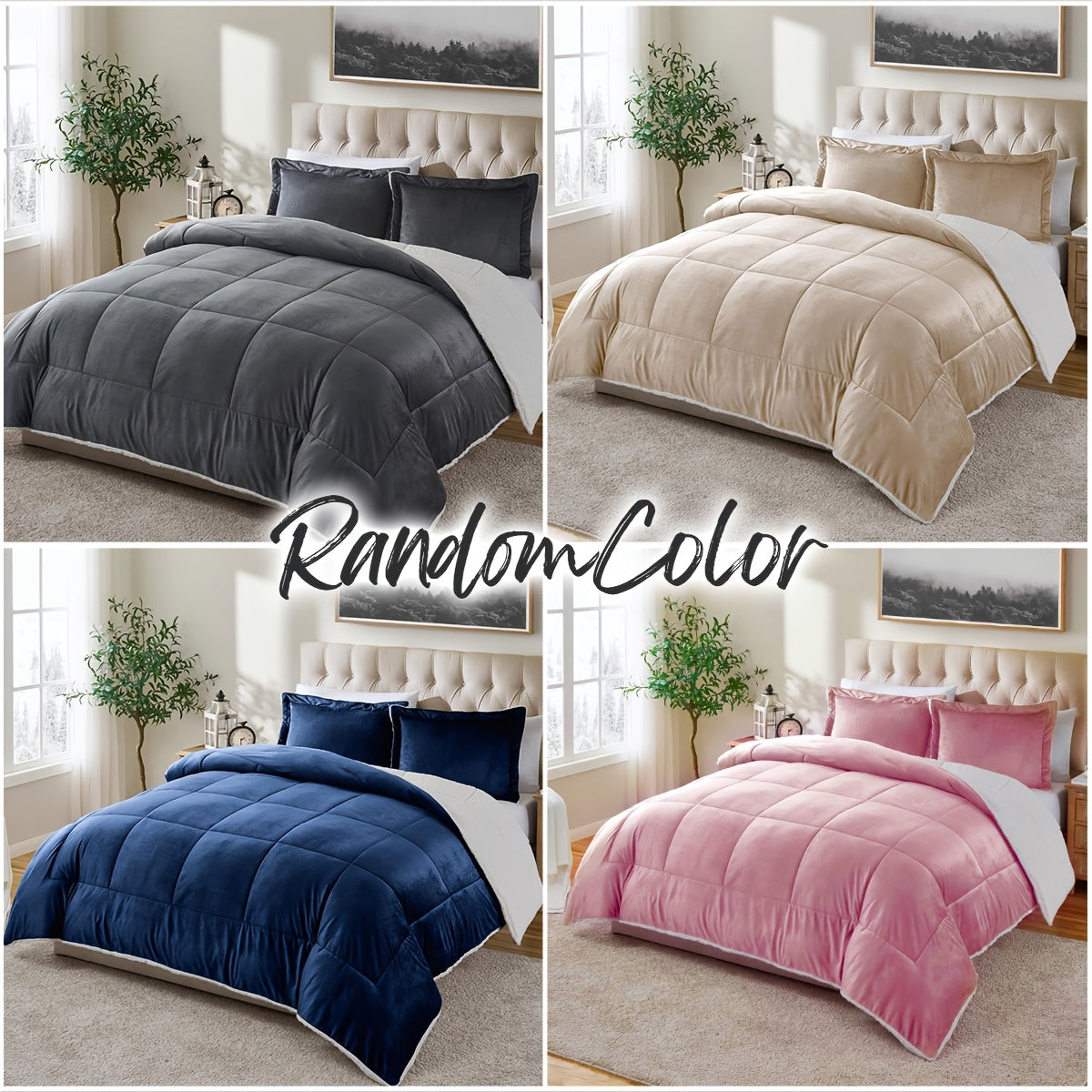 2/3 Pc Sherpa Fleece Blanket for Sofa and Bed, Extra Thick Plush Microfiber, Lightweight Reversible Soft Cozy Warm Luxury Bed Blanket, Single Double Bed Size