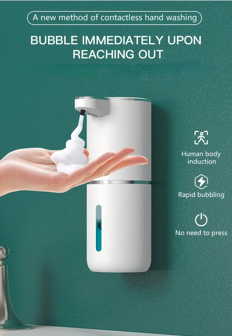 Smart Sensor Soap Dispenser | Automatic No-Touch Liquid Release, 13.53oz Capacity, Four-Level Adjustable Flow Rate, Electric Power Display, Freely Replaceable Fluid, USB Quick Charging, Wall Mount, Nickel