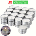 Unscented White Tealight Candles, 49 or 99 Pack with Approximate 2.5 Hour Burn Time for Wedding Tables, Birthday Parties and Holiday Home Decor