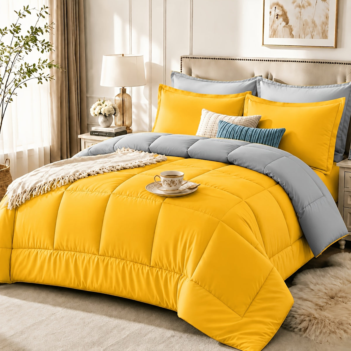 2/3pcs Summer Comforter-Double-Sided Tech Fabric, Large & Extra-Large Bed Bedding Sets, Lightweight Comforter-Soft Breathable For Hot Sleepers&Night Sweats-Elegant Bedroom For Couples & Solo Users, 1Comforter, 1/2Pillowcase, Random Color
