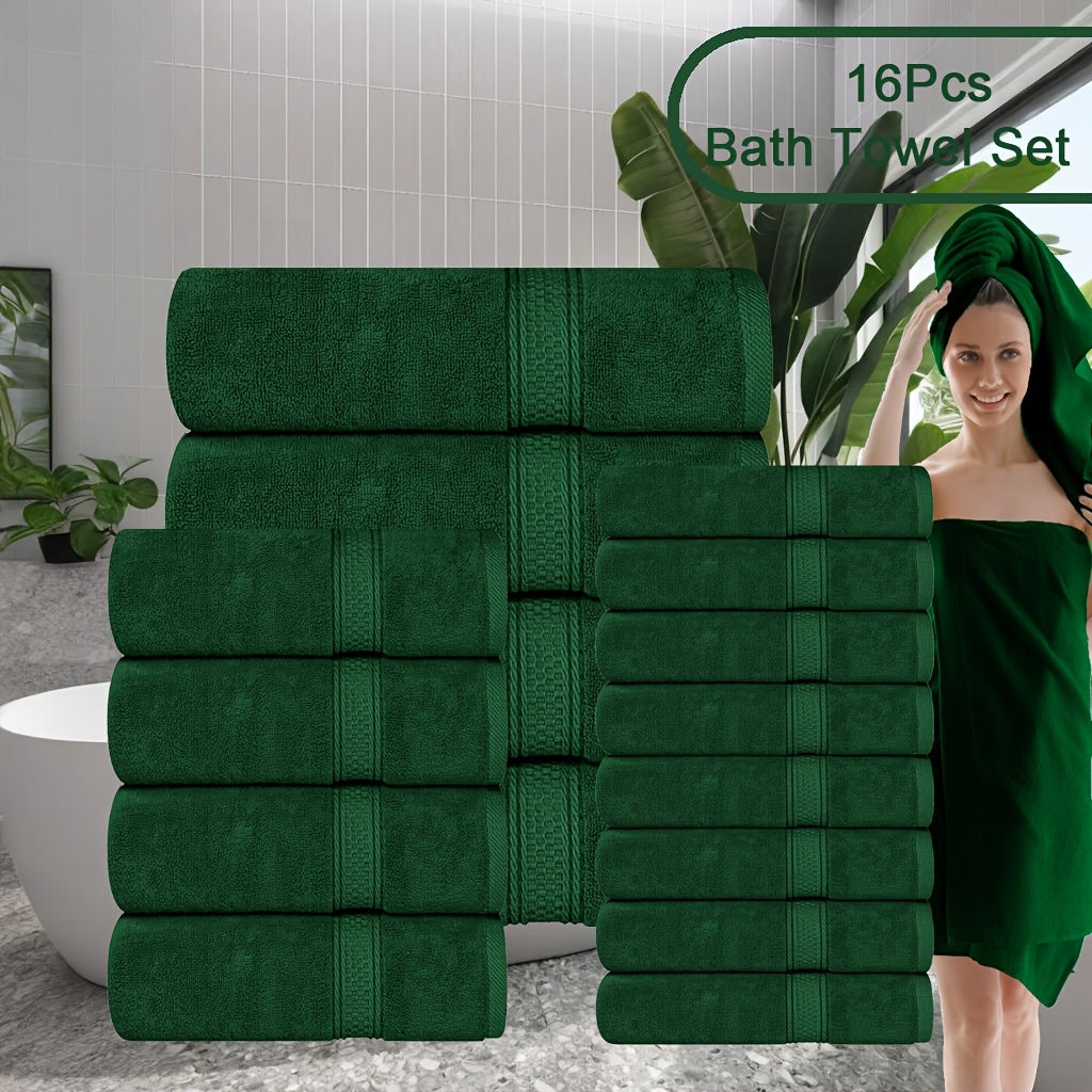 UToPantica 16pcs/8pcs Luxurious Soft Towel Set | 2/4 Bath Towels, 2/4 Hand Towels, 4/8 Washcloths Luxurious, Soft, Skin Friendly, Good Water Absorption, Quick Drying, Thickened Bathing Towel, Suitable For Home, Hotel, Travel, Fitness, Beauty SPA