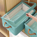 Lidded Fabric Storage Basket with Handle, Foldable Oxford Cloth or Cationic Wardrobe Organizer for Closet Shelves, Home Storage and Moving