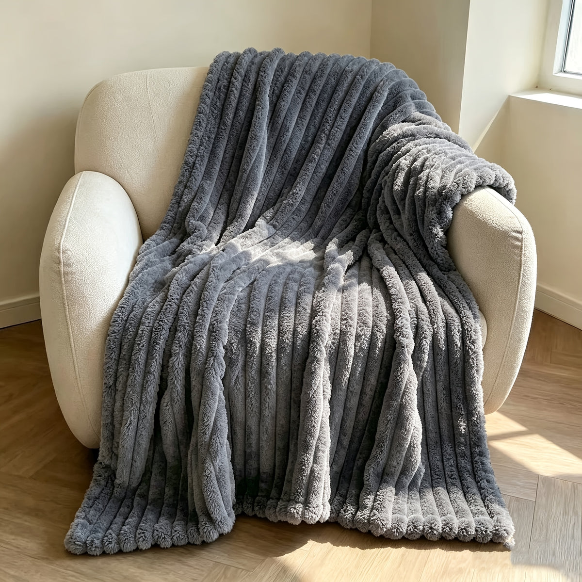Ultra-Soft Thick Fleece Blanket | Multi-Color, 3D Faux Rabbit Fur, Double-Sided, Ideal for All Seasons, Home, Office, Travel, Camping, Gift for All Occasions