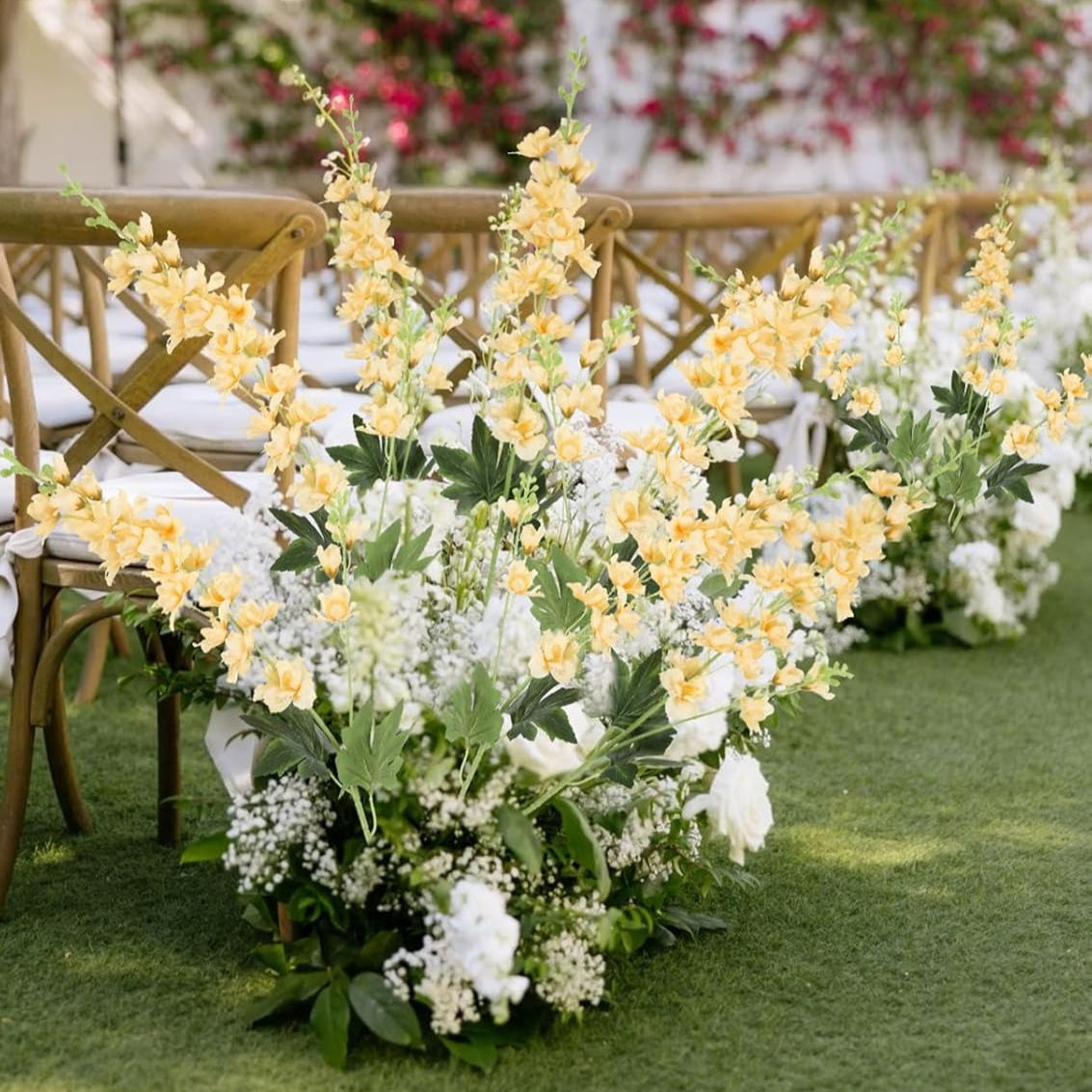 8pcs Dusty Blue Delphinium Artificial Flowers 33.5 Inch Faux Delphinium Stems Larkspur Flowers for Wedding Table Centerpieces Home Garden Decor