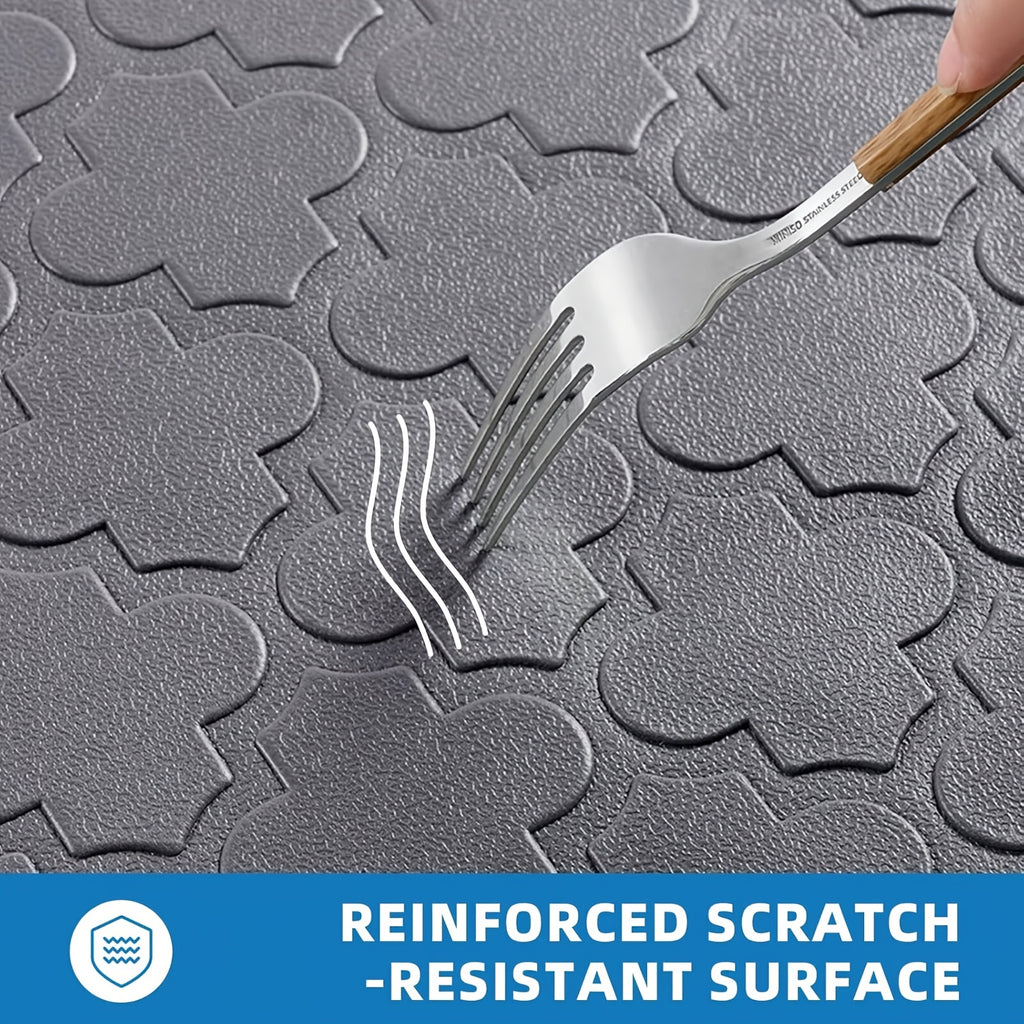 [Non-Slip Kitchen Mats] 2pcs Non-Slip Cushioned Kitchen Mats for Floor | Anti Fatigue Mats for Standing, Office, Sink, Laundry - Grey
