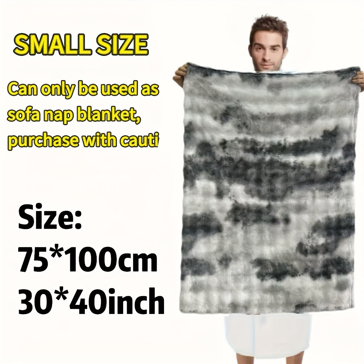 Soft & Warm Ultra-Soft Faux Rabbit Fur Tie-Dye Plush Throw Blanket - Reversible, Machine Washable for All Seasons, Perfect for Sofa, Bed, Living Room, Christmas,, 320GM Random Color