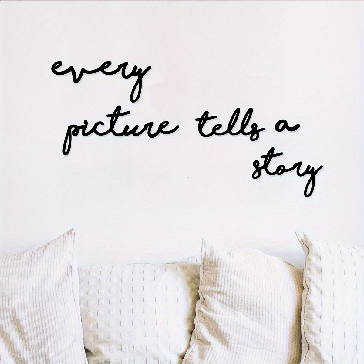 Contemporary Vertical Rectangular Metal Wall Art "Every Picture Tells a Story" - Minimalist Narrative Panel Suitable for Home Decor, Wall-Mounted Storytelling Decorations & Anniversary Gifts, Elegant Metal Artwork