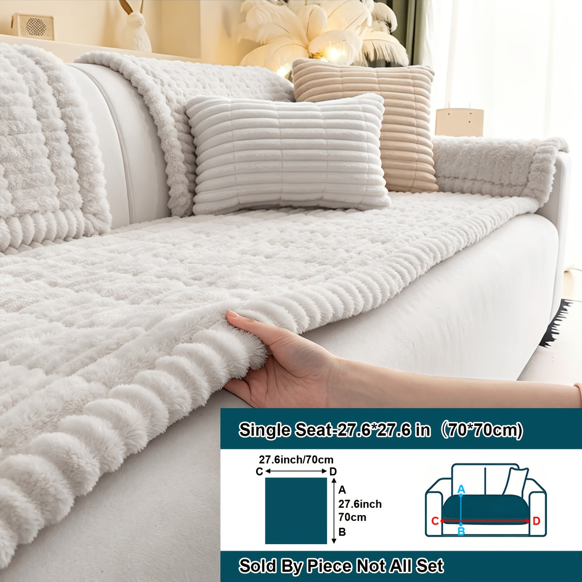 1pc Soft Quilted Thick Sofa Cushion, Bohemian Style Removable Machine Washable Sofa Protector, All Season Pet Friendly 1/2/3/4 Seater Split Sofa Cover, Suitable for Living Room Bedroom, Living Room Office Furniture Protective Covers
